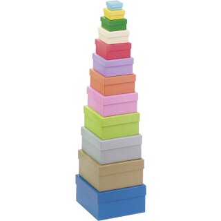folia Geschenkboxen "Eckig" 12 Stück Größen/Farben sortiert