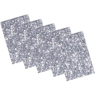 folia Glitter-Moosgummi 200 x 290 mm 5 Blatt silber 5 Bögen