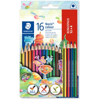 STAEDTLER Dreikant-Buntstift Noris colour 12 + 4 Kartonetui