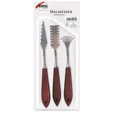 KREUL Malmesser 3er-Set mit elastischen Metallklingen und...