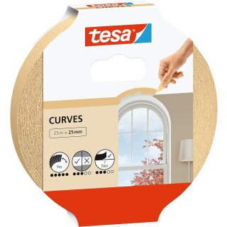 tesa Maler Hochkrepp Papierabdeckband 25 mm x 25 m beige
