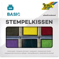folia Stempelkissen Set "Basic" 6-farbig sortiert