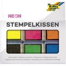 folia Stempelkissen Set "Neon" 6-farbig sortiert