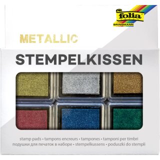 folia Stempelkissen Set "Metallic" 6-farbig sortiert