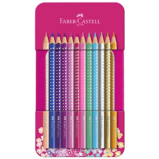 FABER-CASTELL Dreikant-Buntstifte GRIP SPARKLE 12er Etui