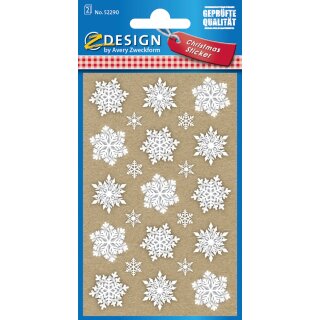 AVERY Zweckform ZDesign Weihnachts-Sticker "Sterne" 2 Blatt à 15 Sticker