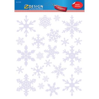 AVERY Zweckform ZDesign Weihnachts-Fensterbild Schneeflocken 1 Bogen à 23 Etiketten