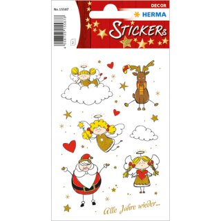 HERMA Weihnachts-Sticker DECOR "Engelchen Adele" Papiersticker 2 Blatt