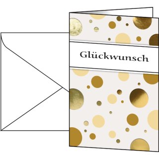 sigel Grußkarte "Golden Bubble" (B)115 x (H)170 mm 10 Karten + 10 Umschläge