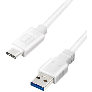 LogiLink USB 3.2 Kabel USB-A - USB-C Stecker 0,15 m weiß