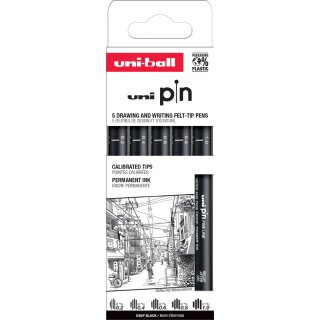 uni-ball Fineliner PIN ASP009 5er Set