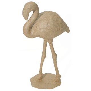 décopatch Pappmaché-Figur "Flamingo" 270 mm aus verstärkter Pappe naturbraun