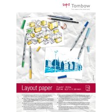 Tombow Layoutblock DIN A4 blanko 75 g/qm weiß 75 Blatt