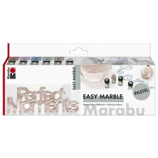 Marabu Marmorierfarbe "easy marble" Set PASTELL Inhalt: 6 x 15 ml
