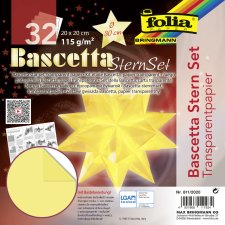 folia Faltblätter Bascetta-Stern 200 x 200 hellgelb