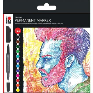 Marabu Permanent-Marker Graphix "SIGNIFICANT" 12er Etui