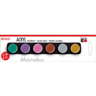 Marabu Acrylfarben-Set "METALLIC" 6 x 3,5 ml