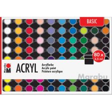 Marabu Acrylfarben-Set "BASIC" 80 x 3,5 ml