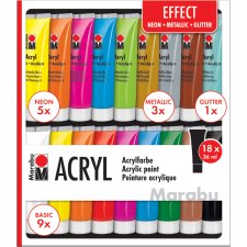 Marabu Acrylfarben-Set "EFFECT" 18 x 36 ml auf...