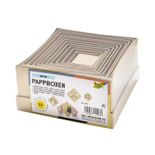folia Pappboxen NATUR eckig 12 Stück sortiert