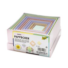 folia Pappboxen PASTELL eckig 12 Stück sortiert