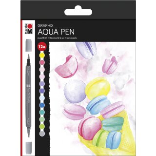 Marabu Pinselstift Aqua Pen Graphix ICE ICE BABY 12er Etui