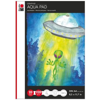 Marabu Aquarellpapierblock Aqua Pad GRAPHIX A4 220 g/qm 20 Blatt