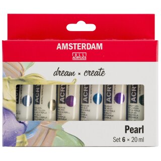 ROYAL TALENS Acrylfarbe AMSTERDAM Pearl 6 x 20 ml