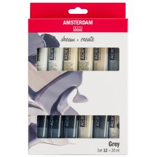 ROYAL TALENS Acrylfarbe AMSTERDAM Greys 12 x 20 ml