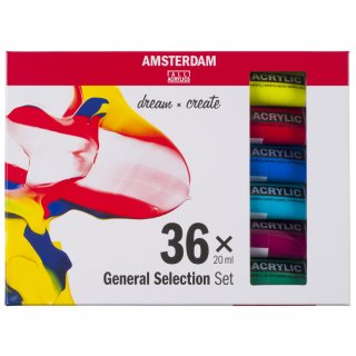 ROYAL TALENS Acrylfarbe AMSTERDAM General Selection 36 x 20 ml