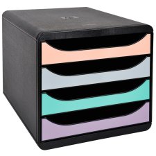 EXACOMPTA Schubladenbox BIG-BOX Aquarel 4 Schübe farbig