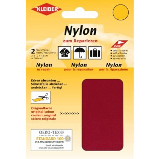 KLEIBER Nylon-Flicken selbstklebend dunkelrot 2 Stück