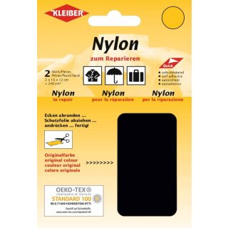 KLEIBER Nylon-Flicken selbstklebend schwarz 2 Stück