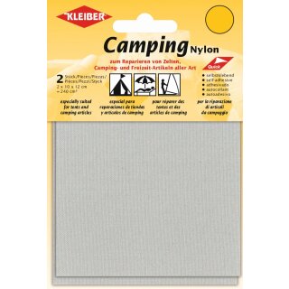 KLEIBER Camping-Flicken Nylon selbstklebend hellgrau 2 Stück