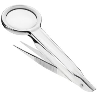 FIRST AID ONLY Lupenpinzette silber 23 mm Kunststofflinse
