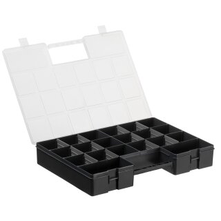 plast team Sortimentskasten LUXOR HOBBY BOX schwarz mit 12 Einsätzen