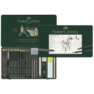 FABER-CASTELL PITT GRAPHITE Set groß 26-teiliges Etui