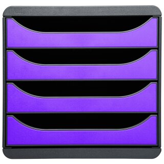 EXACOMPTA Schubladenbox BIG-BOX 4 Schübe violett