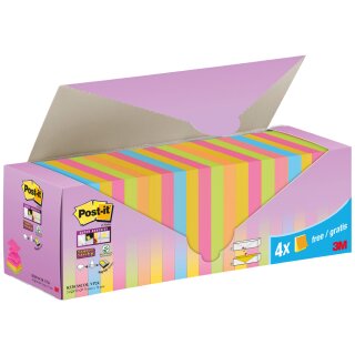 Post-it Haftnotizen Super Sticky Z-Notes 76 x 76 mm 24 Blöcke sortiert