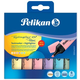 Pelikan Textmarker 490 Pastel 6er Etui farbig sortiert