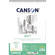CANSON Zeichenpapierblock 1557 DIN A3+ 120 g/qm 50 Blatt...
