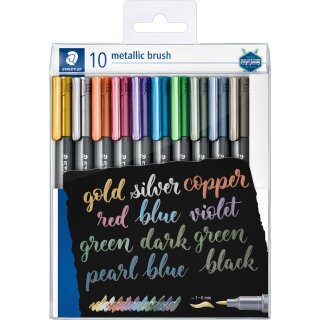 STAEDTLER Pinselstift metallic brush 10er Etui