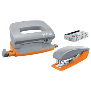 LEITZ Mini Heftgerät- & Locher-Set Urban Chic dunkelgrau