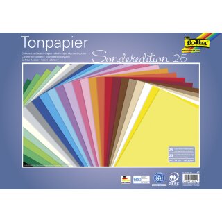 folia Tonpapier (B)350 x (H)500 mm 130 g/qm sortiert 25 Blatt