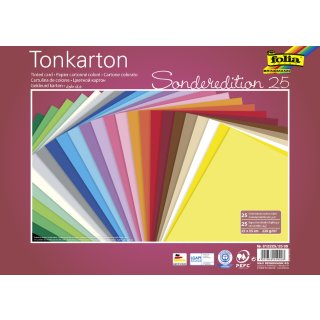 folia Tonkarton (B)250 x (H)350 mm 220 g/qm sortiert in 25 Farben