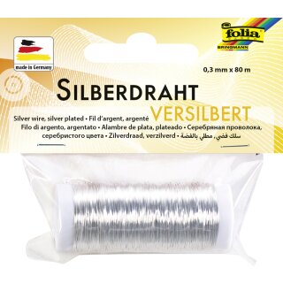 folia Silberdraht 0,3 mm x 80 m versilbert aus Kupfer