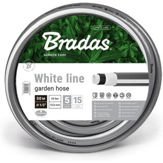 Bradas Gartenschlauch WHITE LINE 1/2" silber/weiß 50 m