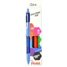 Pentel Druck-Kugelschreiber iZee 4er Etui Basisfarben