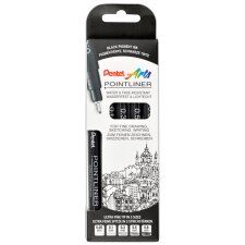 PentelArts Permanent Fineliner Pointliner schwarz 5er Set