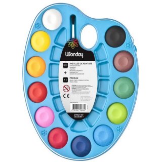 Wonday Deckfarbkasten auf Palette 12 Farben